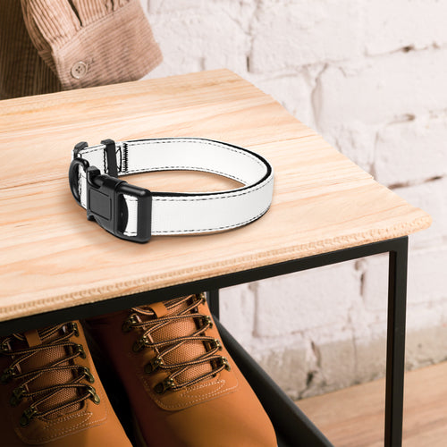 Premium adjustable dog collar by MAMGPets white 