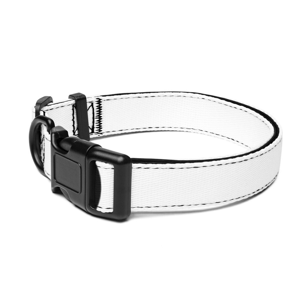 Premium adjustable dog collar by MAMGPets white 