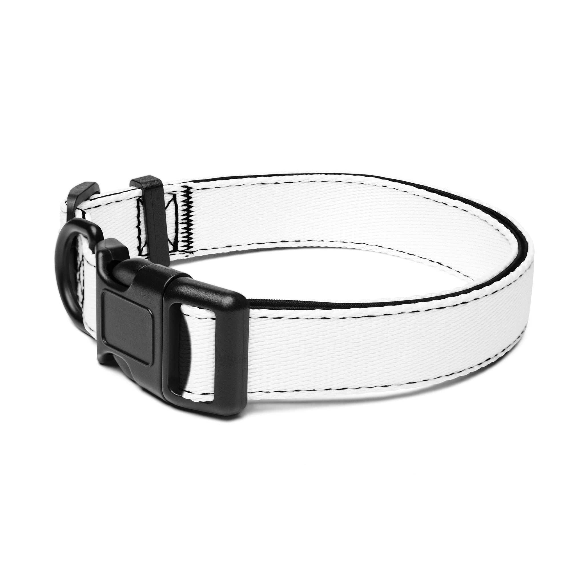 Premium adjustable dog collar by MAMGPets white 